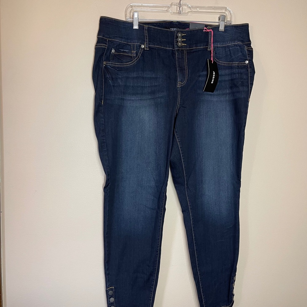 NWT Torrid Indigo Snap Hem Jegging Jeans Dark Wash High Rise Plus Size 20